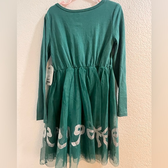 Holiday ๐ Dress ๐ Girls Size S(6-6X) or L(10-12), Green with Tule Shirt, NWT, - Picture 5 of 6